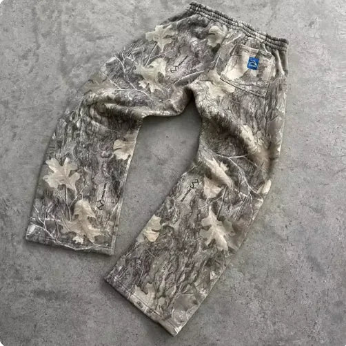 Unisex 3D Printed Camouflage Leaf Pattern Pants – Casual & Bold