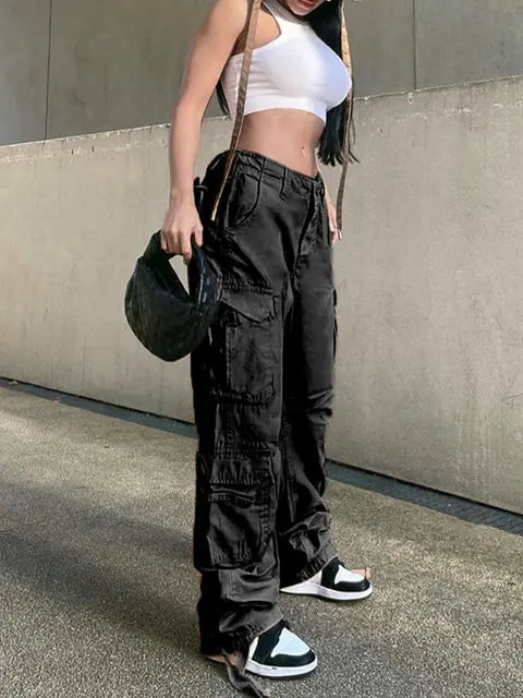 Retro Denim Cargo Pants