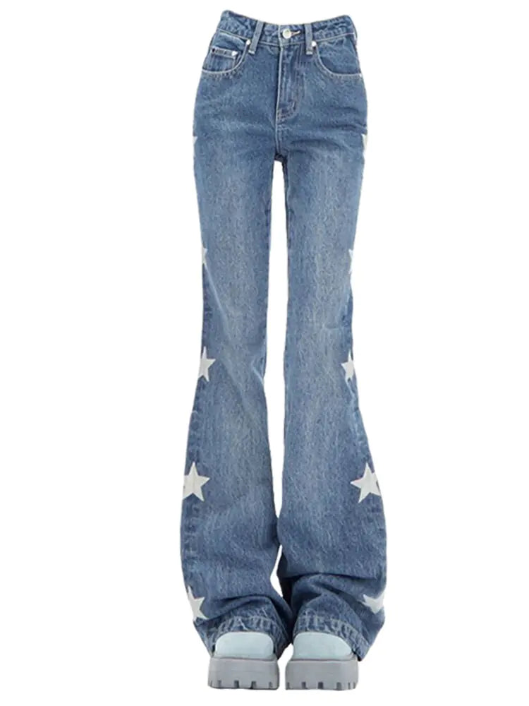 Y2K Vintage Streetwear Retro Star Aesthetic Straight Jeans