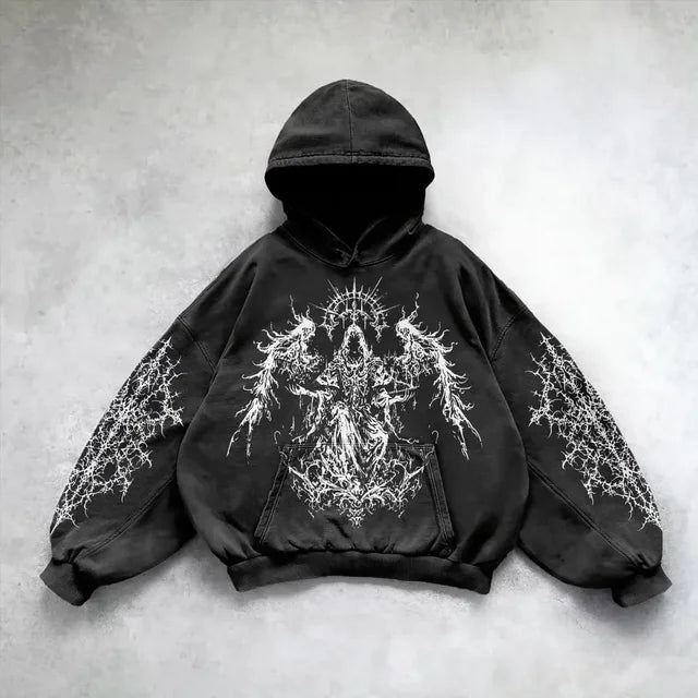 Gothic Washed Hooded Sweatshirt