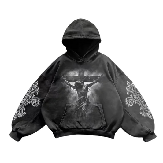 Gothic Washed Hooded Sweatshirt