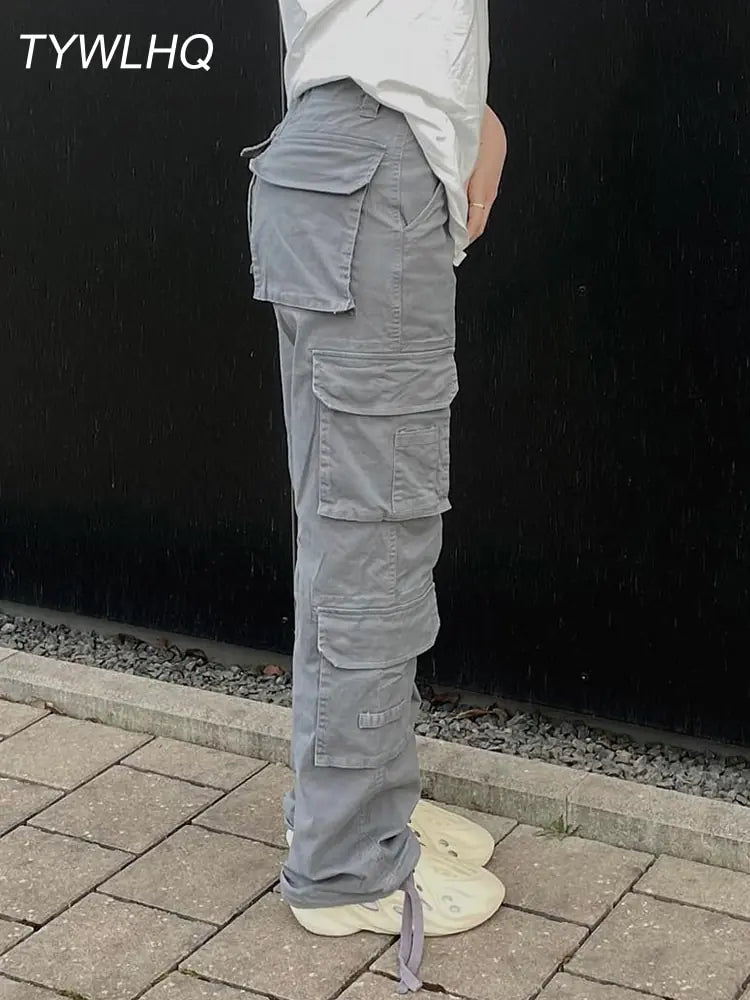 Retro Denim Cargo Pants