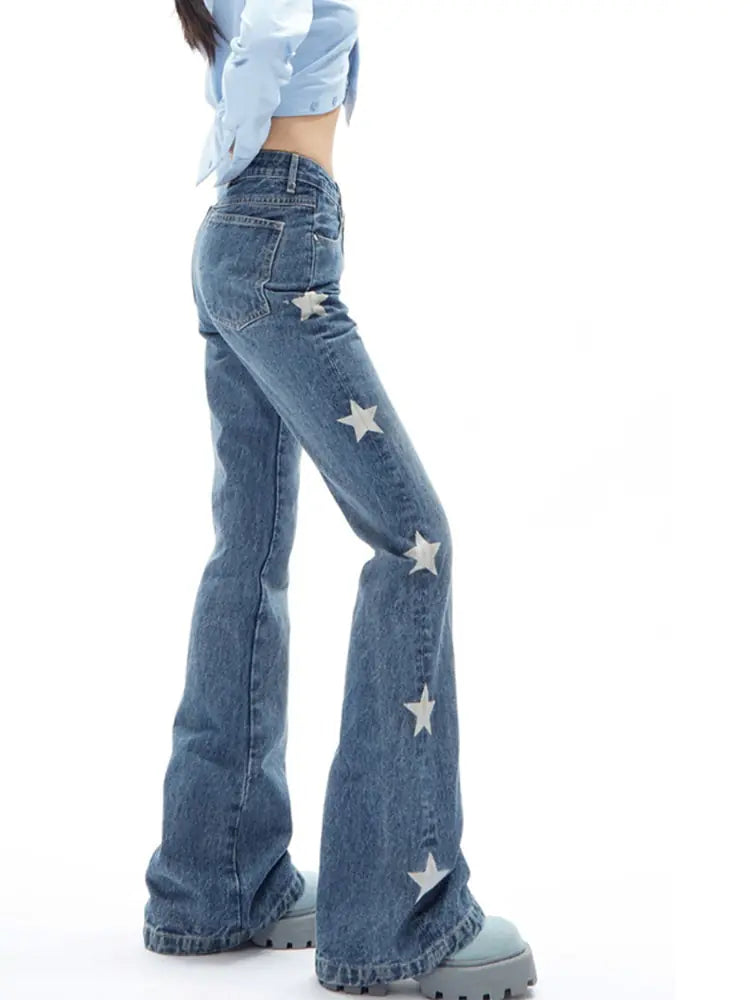 Y2K Vintage Streetwear Retro Star Aesthetic Straight Jeans